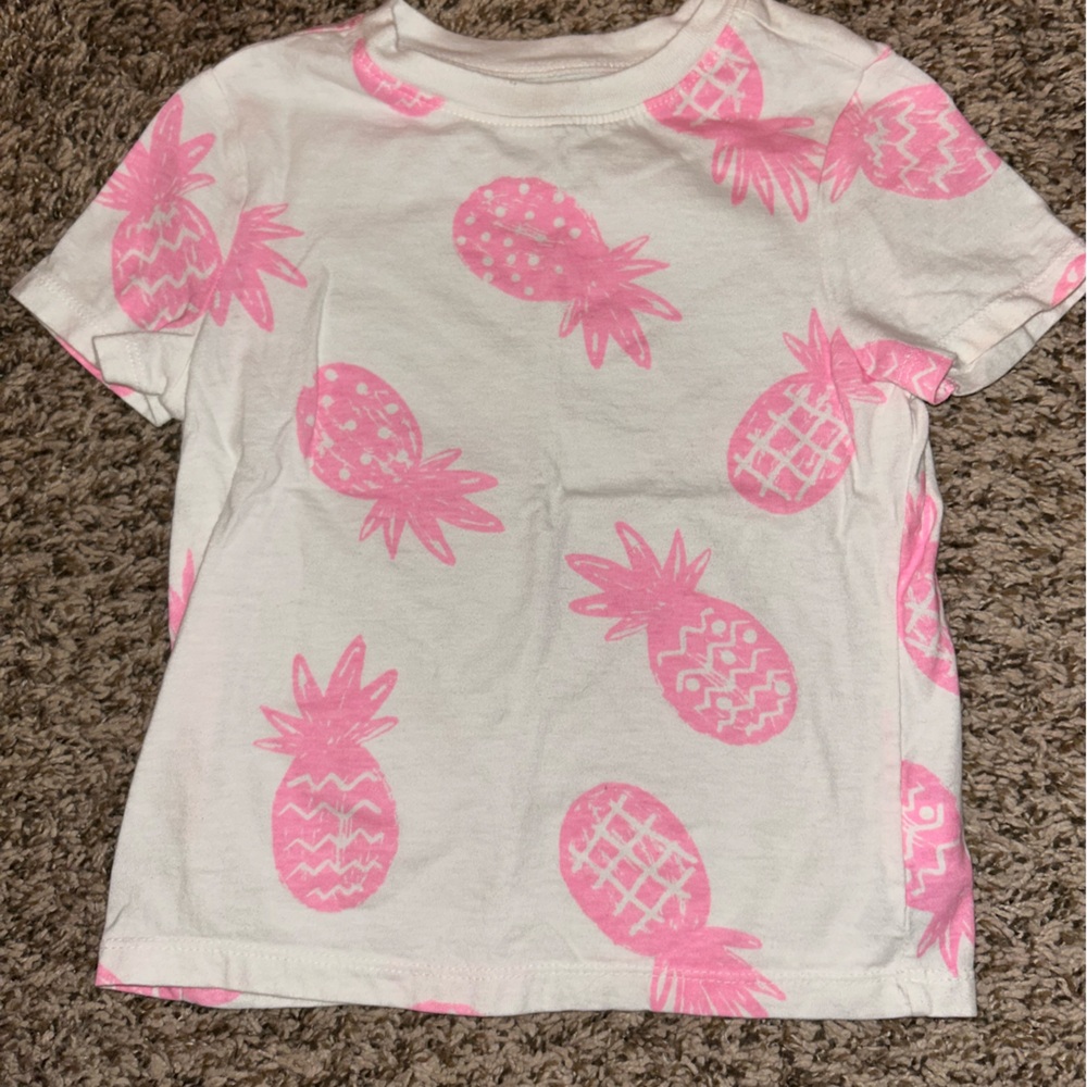 Old Navy White Tee with Pink Floral Design